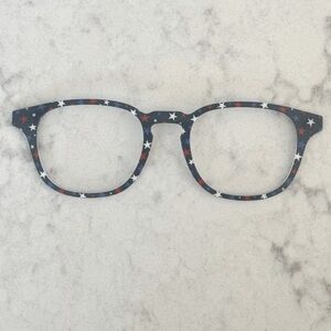 Magnetic Top frame for Pair Glasses, Otis style. Red, white and blue pattern